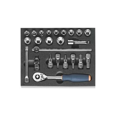 Garant 24 Pc 3/8 inch Drive Socket Set in Foam, 7 mm to 19 mm 953707 24